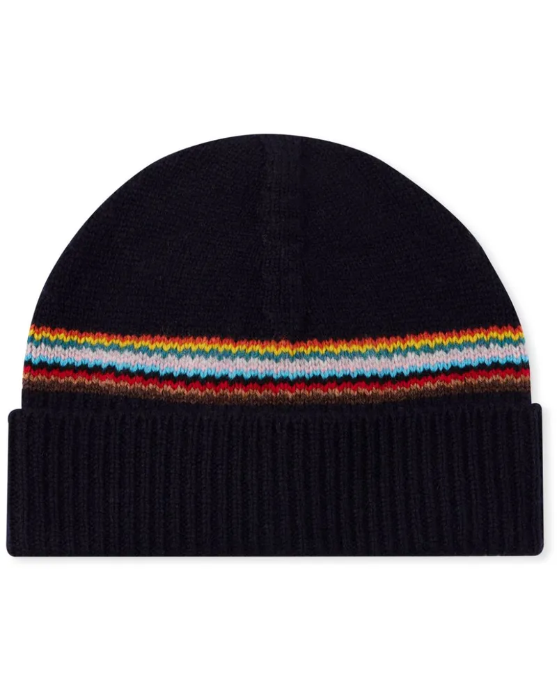 Paul Smith Beanie mit Artist Stripes - Blau Blau