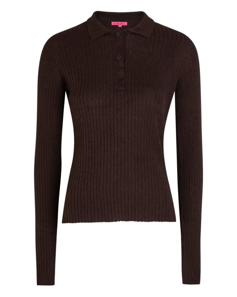 The Elder Statesman ribbed polo top - Braun Braun