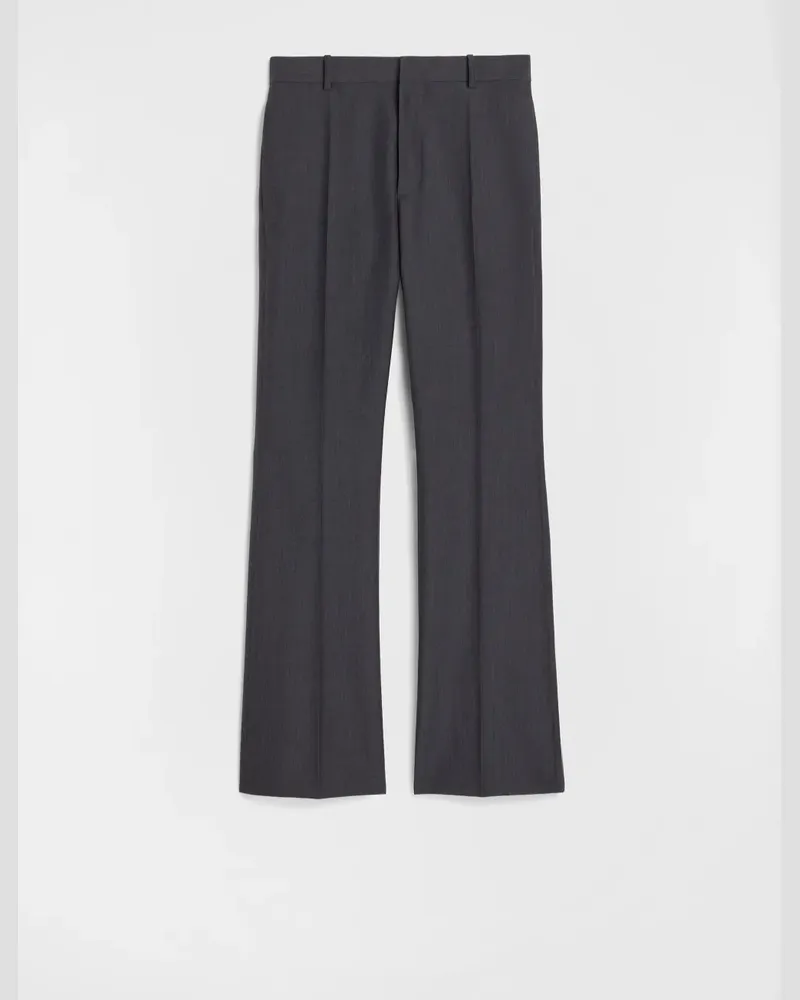 Jil Sander Fil-à-Fil Hose aus Wolle - Grau Grau