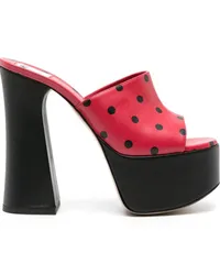 Moschino Mules mit Polka Dots Rot