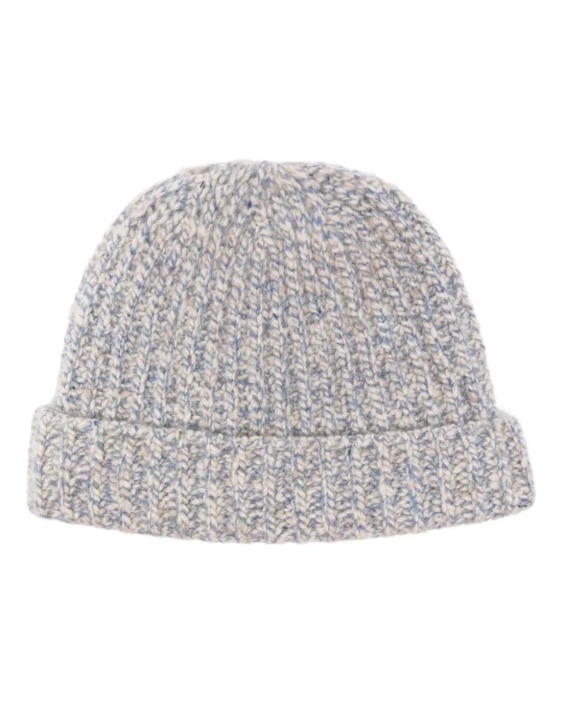 Eleventy Gerippte Beanie - Blau Blau