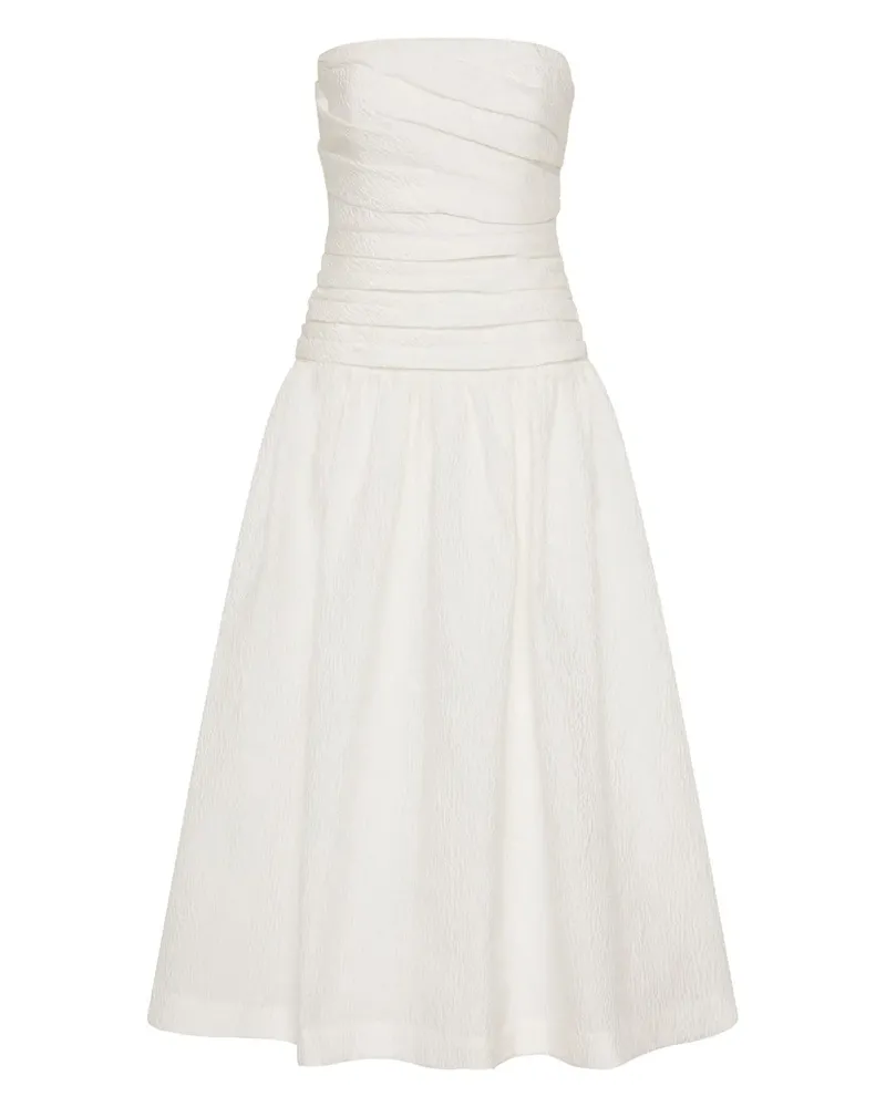 Rachel Gilbert Schulterfreies Kleid mit Raffungen - Weiß Weiß