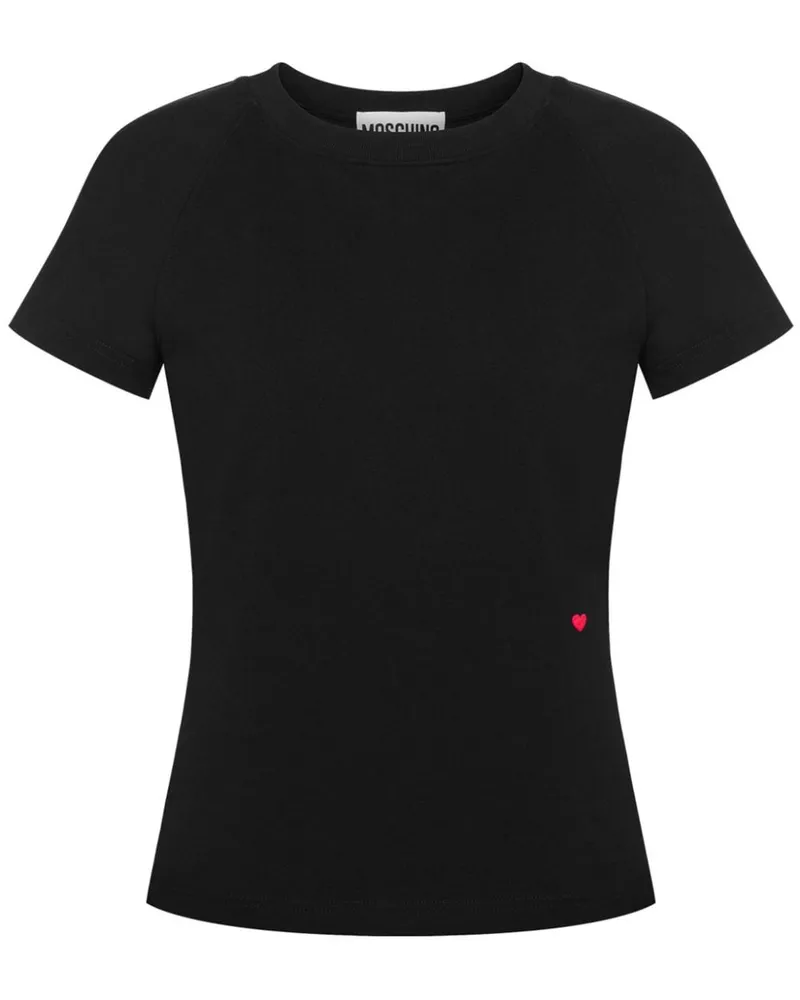 Moschino T-Shirt mit Herzstickerei Schwarz