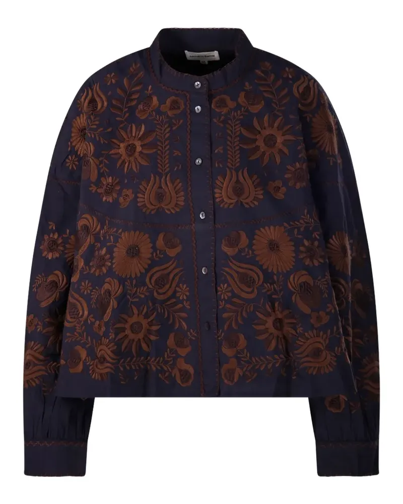 Antik Batik Matias Big floral-embroidered shirt - Blau Blau