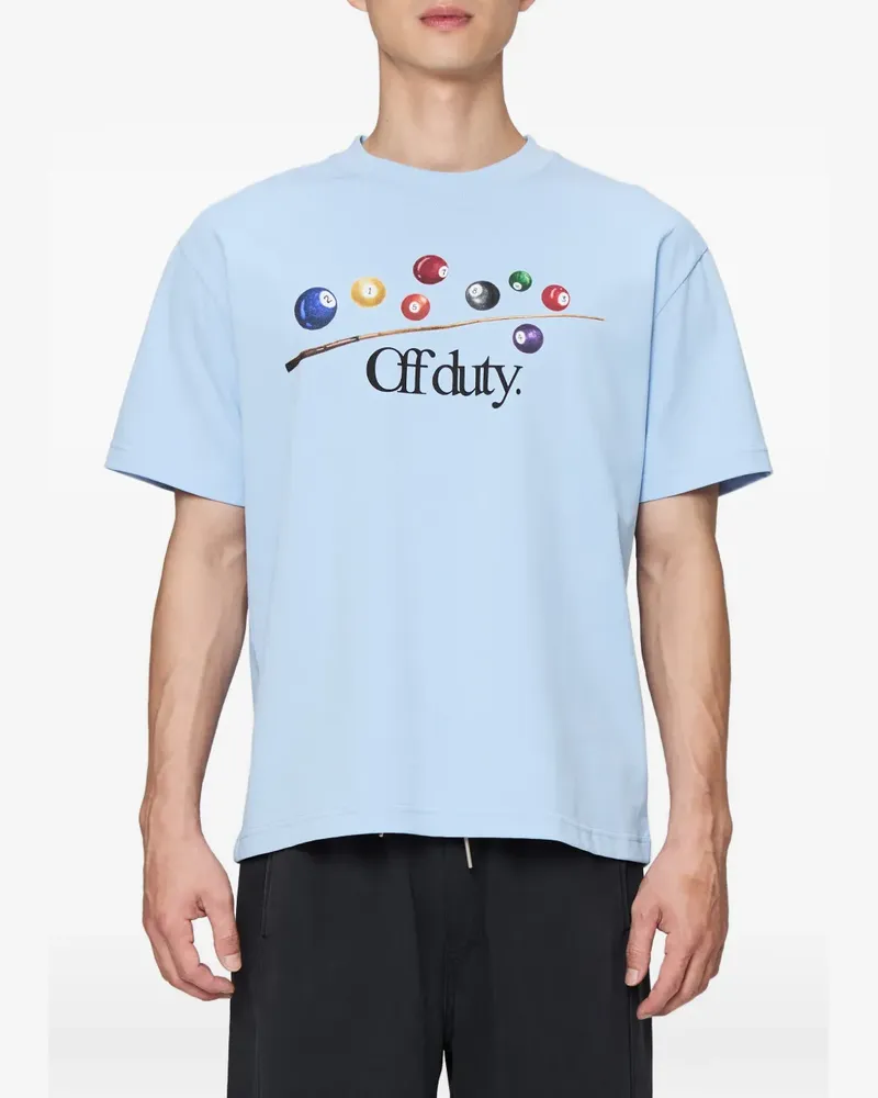 OFF DUTY T-Shirt mit Billard-Print - Blau Blau