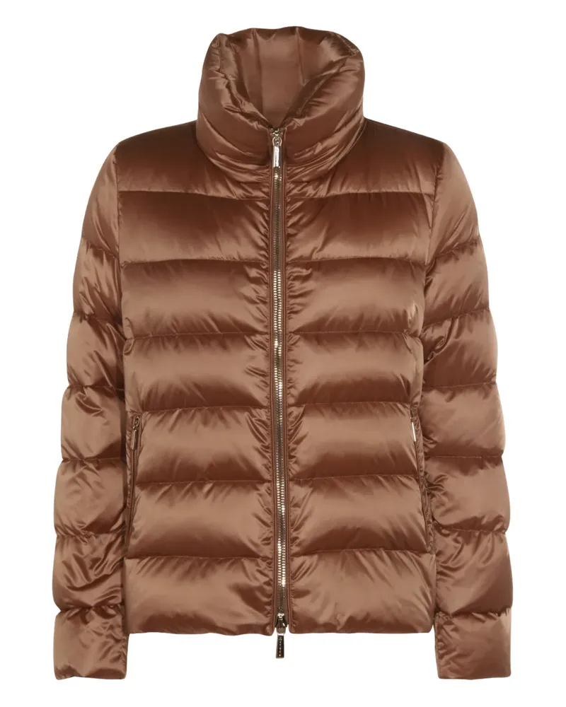 MOORER quilted satin coat - Nude Nude