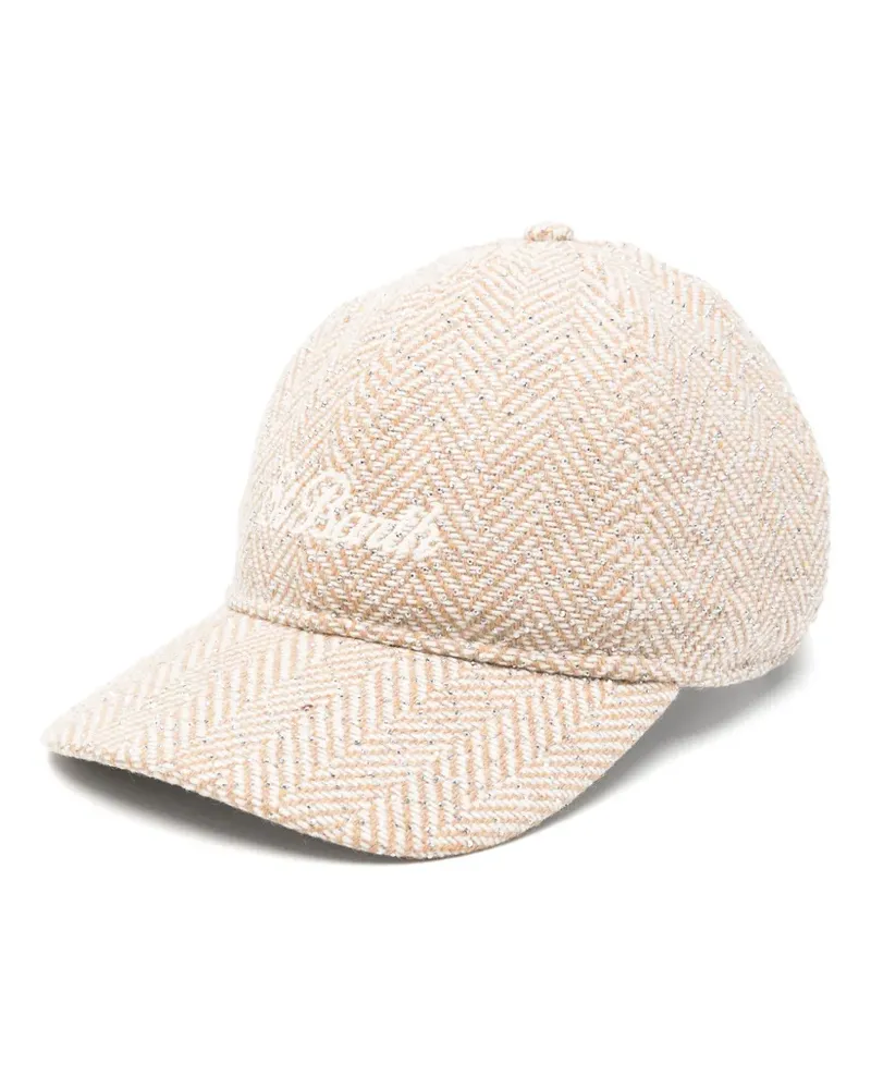 MC2 Saint Barth herringbone-pattern embroidered-logo baseball cap - Nude Nude