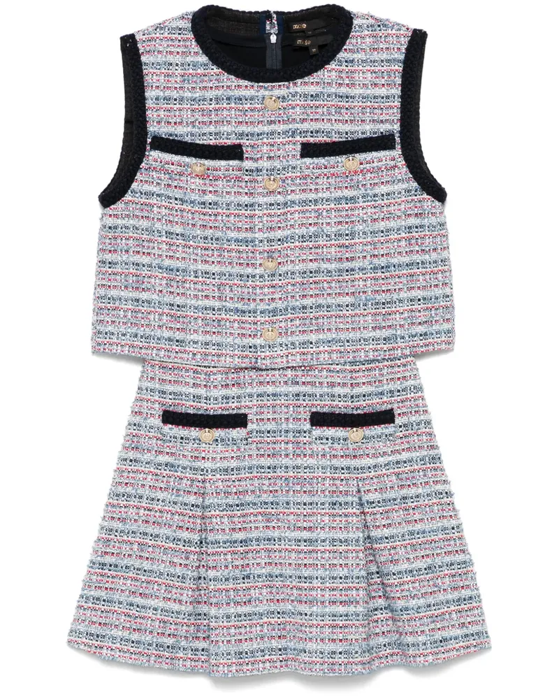 Maje Minikleid aus Tweed - Blau Blau