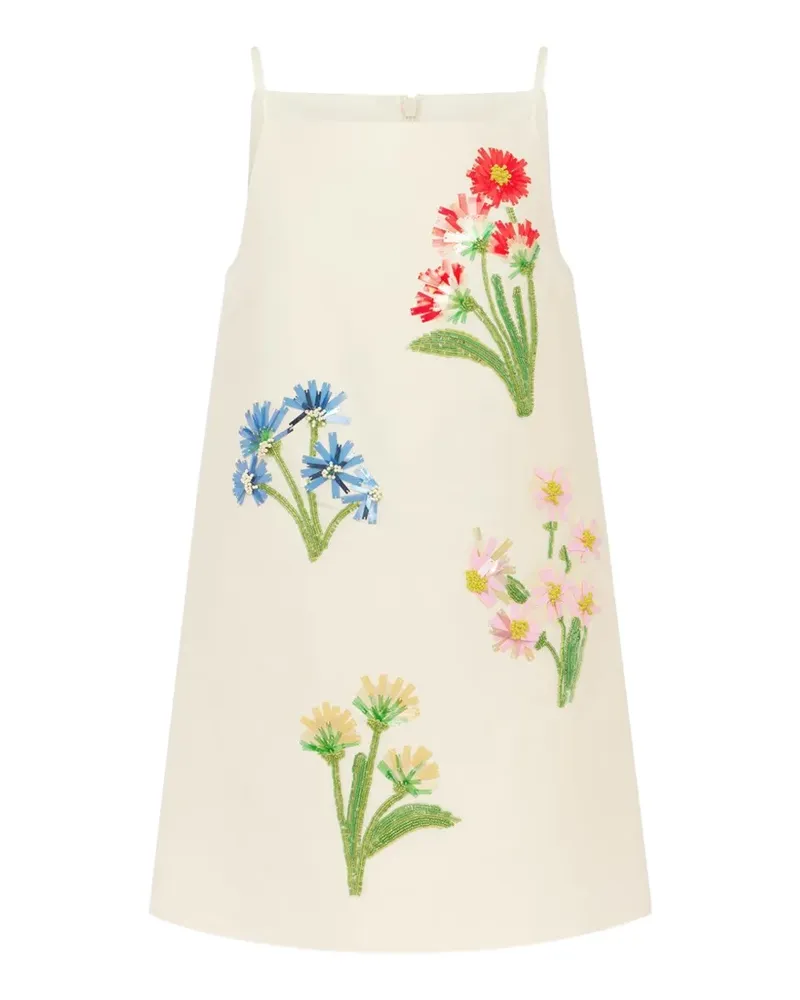 LEO LIN Leia Wildflower-embellished dress - Nude Nude