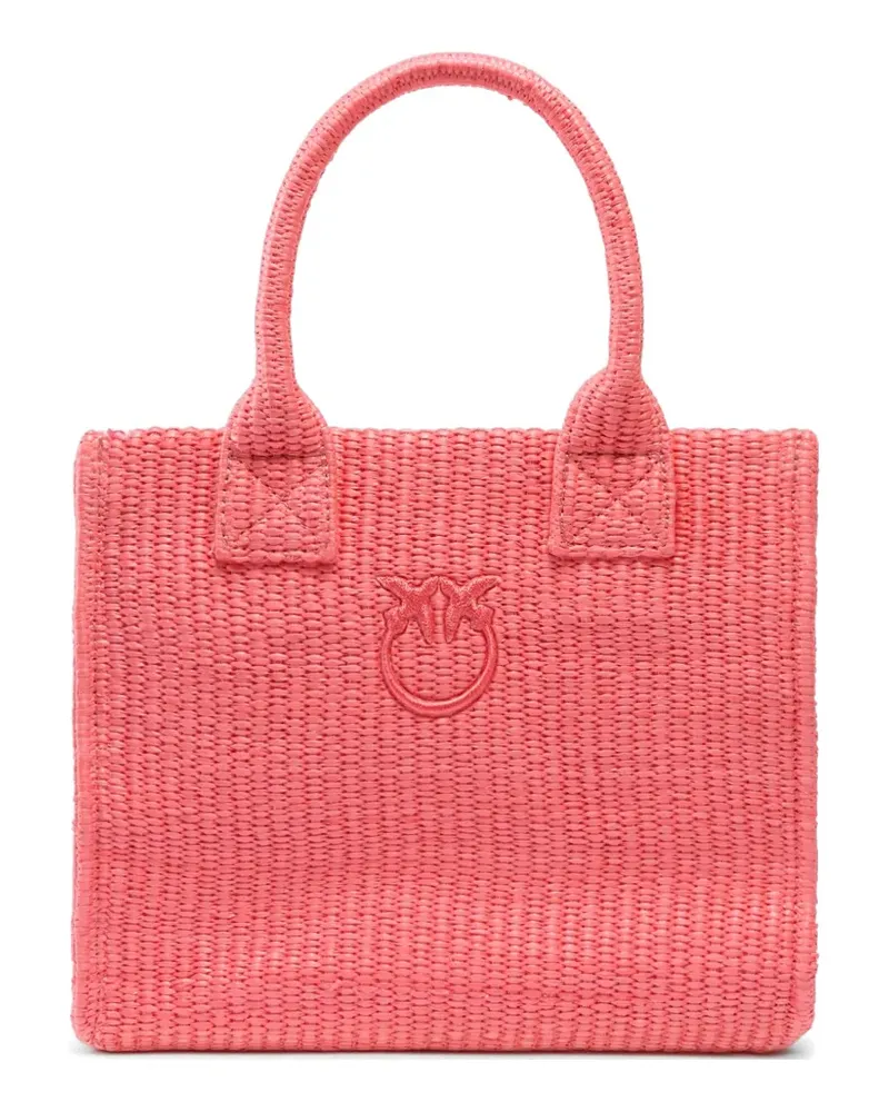 Pinko woven Love Birds tote bag - Rosa Rosa