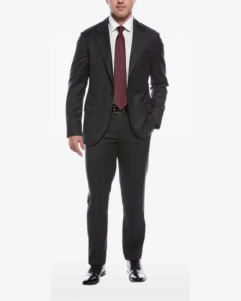 Brunello Cucinelli pinstripe tailored blazer - Grau Grau