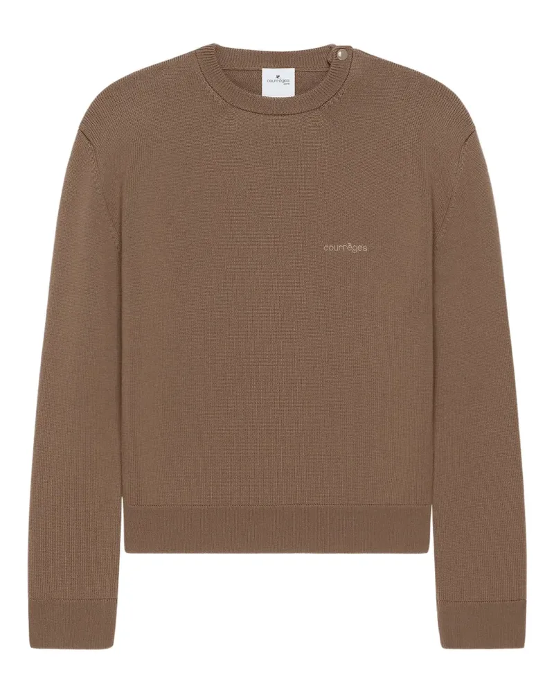 Courrèges Sweatshirt mit Logo-Stickerei - Braun Braun