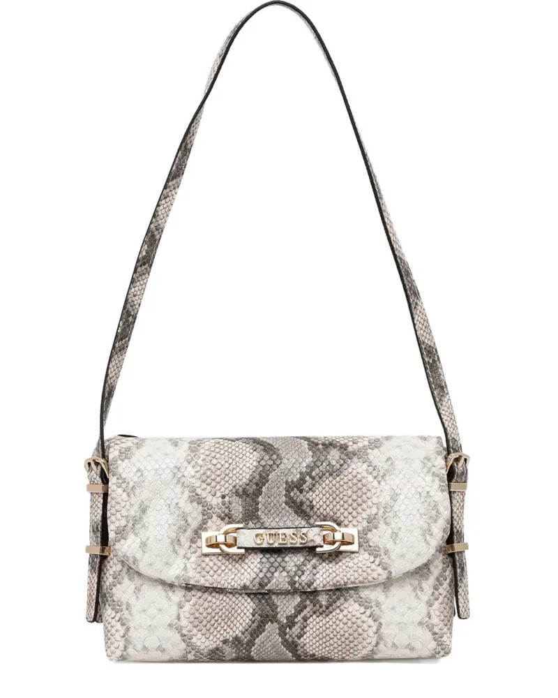 Guess Satchel-Tasche mit Schlangen-Effekt - Grau Grau