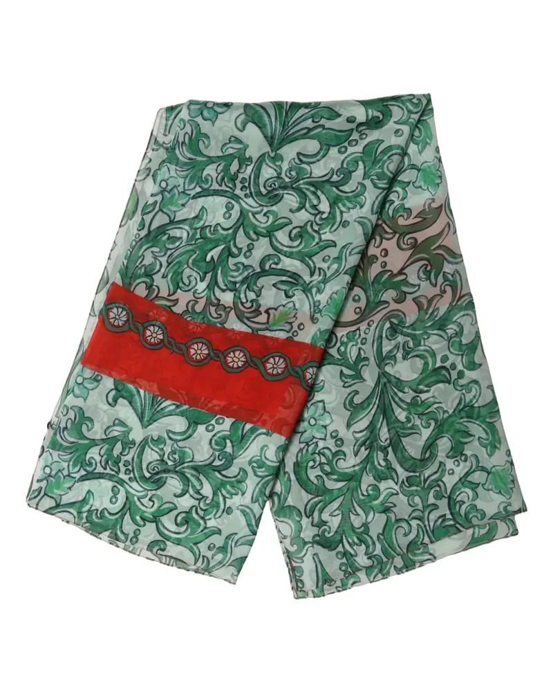 Dolce & Gabbana floral-print silk scarf - Grün Grün
