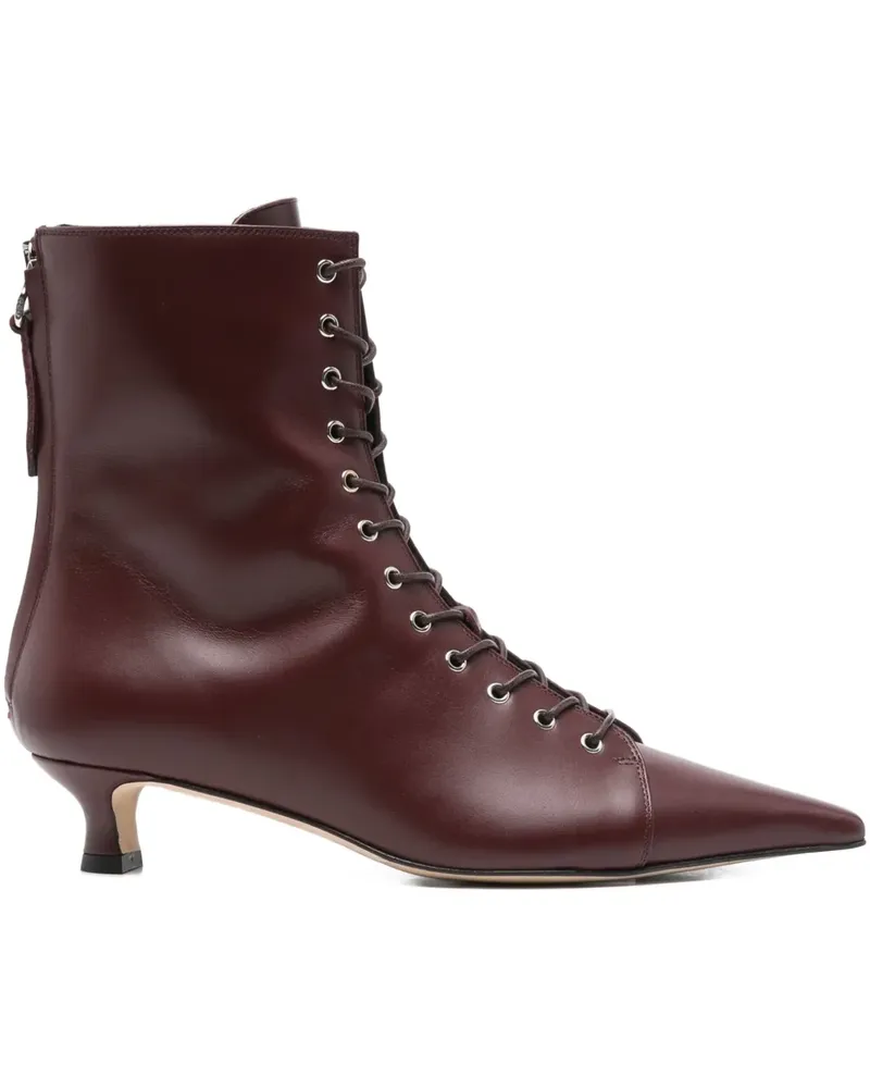 aeyde Spitze Schnürstiefel 40mm - Rot Rot