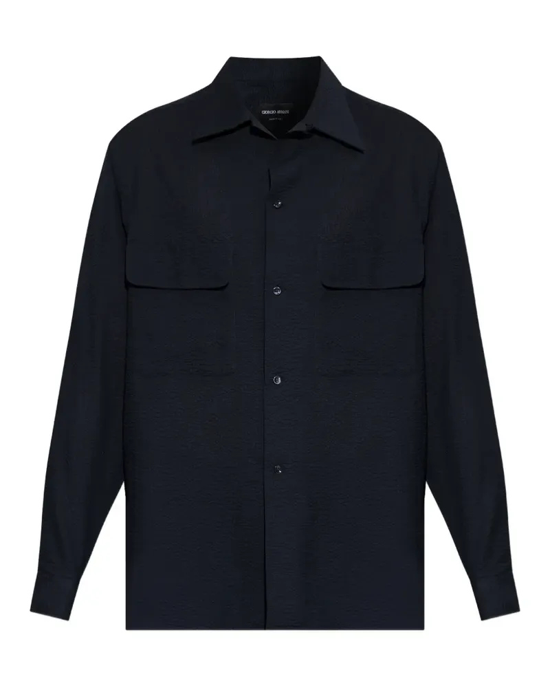 Giorgio Armani seersucker shirt - Blau Blau