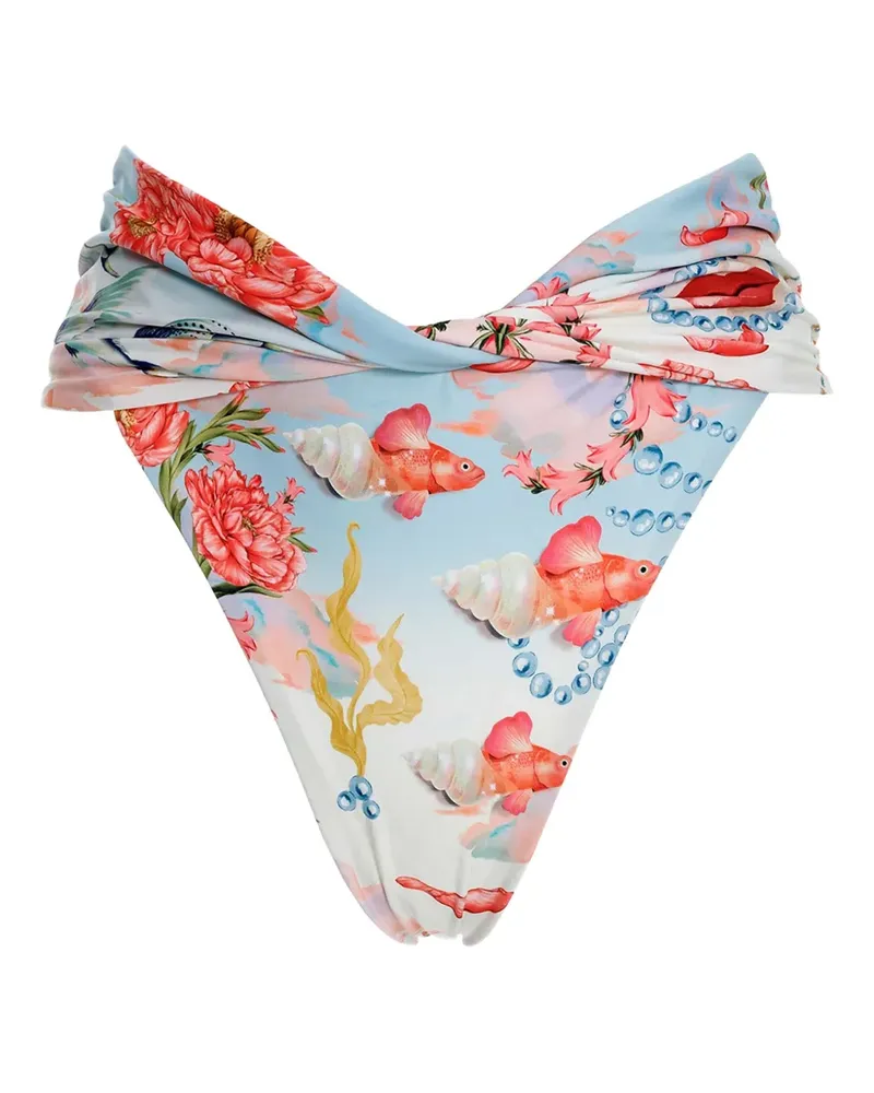 AGUA BENDITA Lily Bikinihöschen mit Fisch-Print - Blau Blau