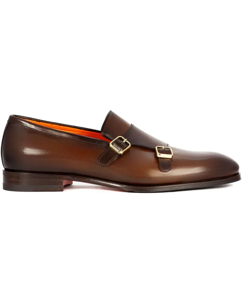 Santoni Monk-Schuhe mit doppelter Schnalle - Braun Braun