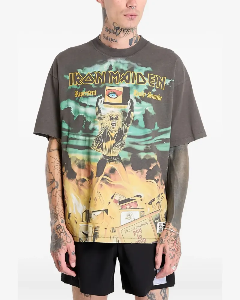 REPRESENT x Iron Maiden Holy Smoke T-Shirt - Grau Grau
