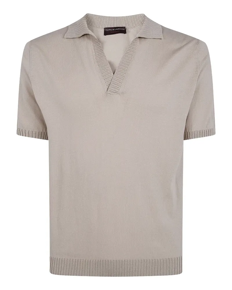 Filippo de Laurentiis knitted V-neck T-shirt - Nude Nude