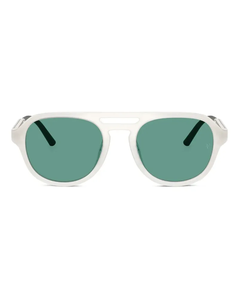 Oliver Peoples Sonnenbrille mit ovalem Gestell - Weiß Weiß