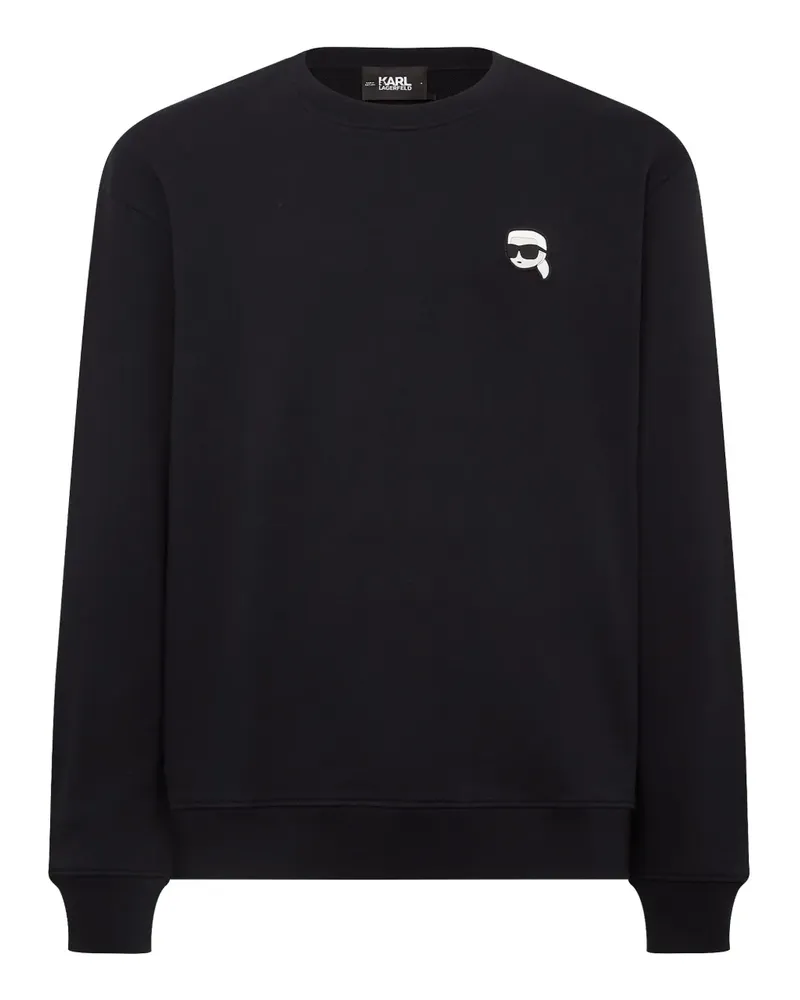 Karl Lagerfeld Sweatshirt mit Ikon-Applikation - Schwarz Schwarz