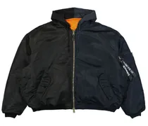 Zweifarbige Kapuzenjacke - Schwarz
