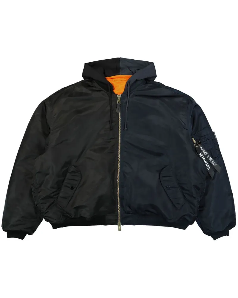 VETEMENTS Zweifarbige Kapuzenjacke - Schwarz Schwarz