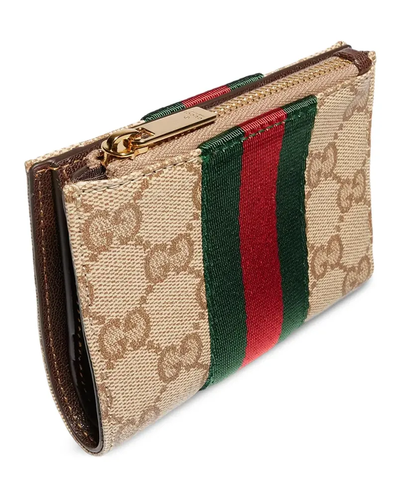 Gucci Kleines Portemonnaie mit Web - Nude Nude