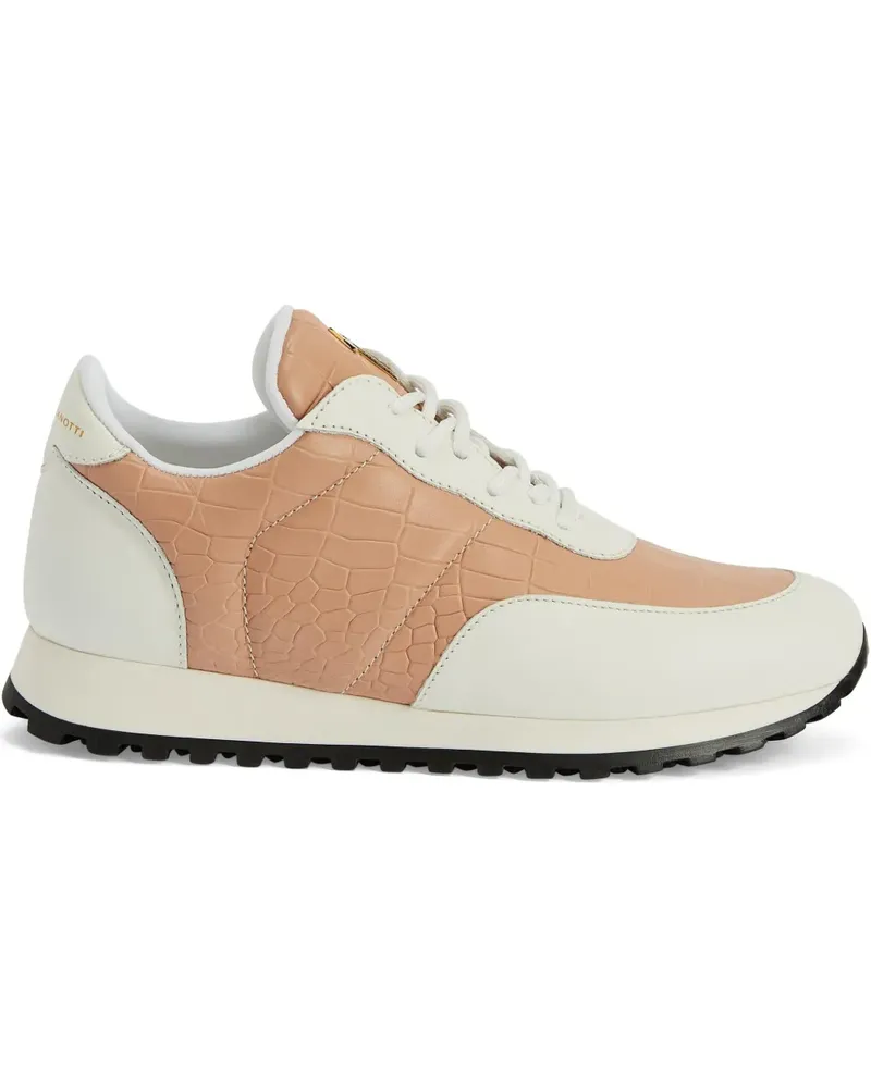 Giuseppe Zanotti Jimi Sneakers mit Kroko-Optik - Nude Nude