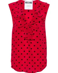 Moschino Seidenbluse mit Polka Dots Rot