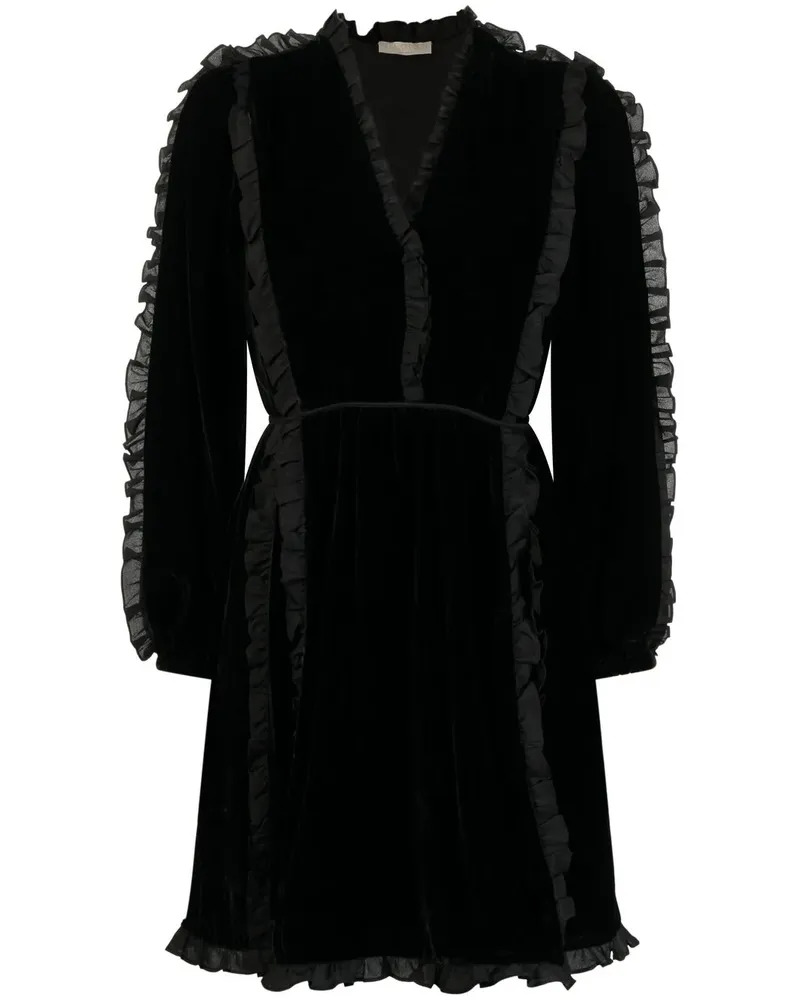 Ulla Johnson Minikleid mit Rüschen - Schwarz Schwarz