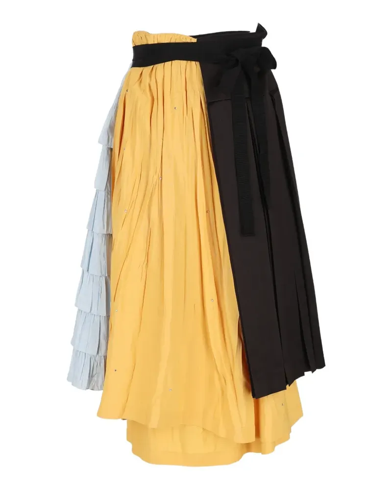 Prada Old duchesse patchwork ruffled skirt - Schwarz Schwarz