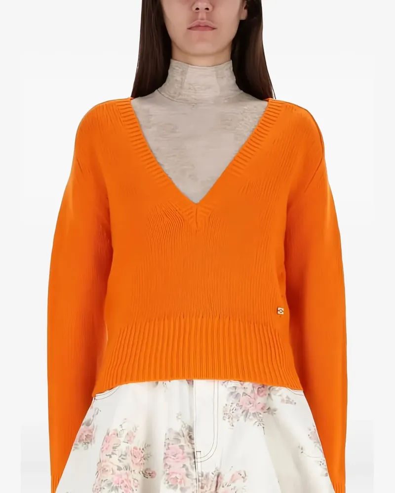 Ganni V-neck cashmere pullover - Orange Orange