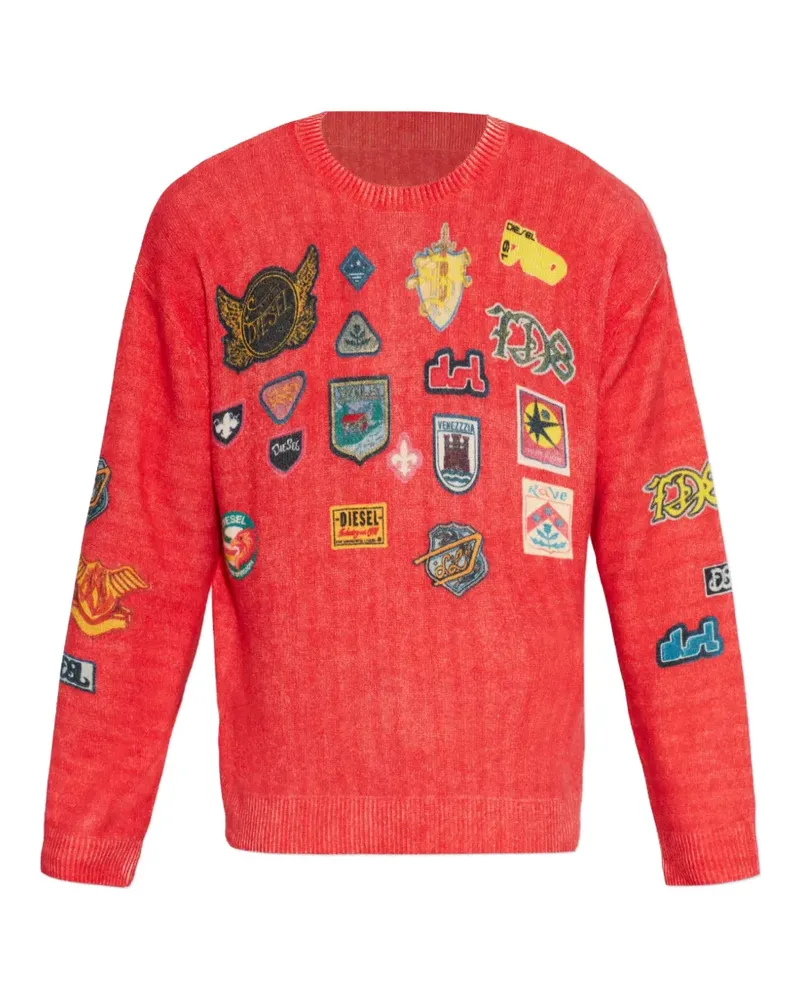 Diesel K-Patcy patch-detail sweater - Rot Rot
