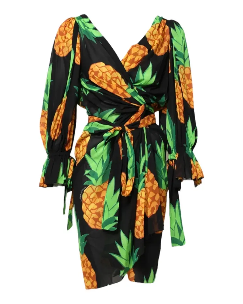Dolce & Gabbana Minikleid mit Ananas-Print - Schwarz Schwarz