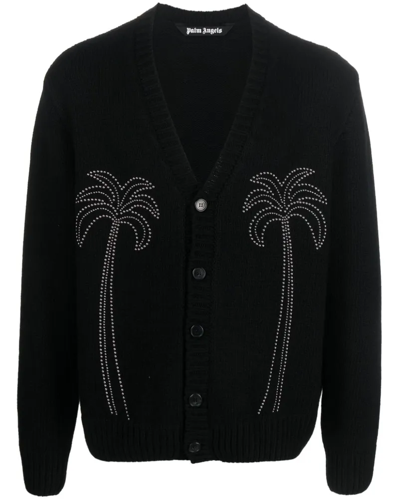 Palm Angels Milano Cardigan mit Nieten - Schwarz Schwarz
