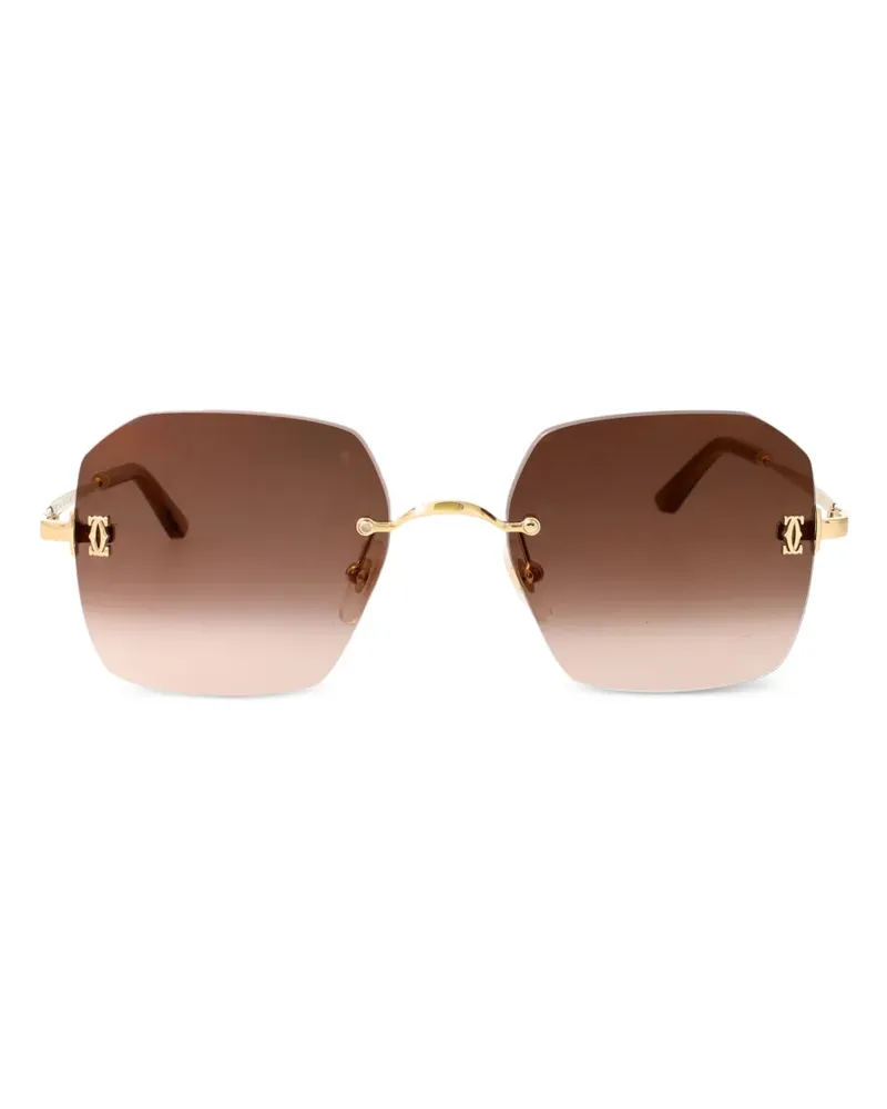Cartier geometric sunglasses - Gold Gold