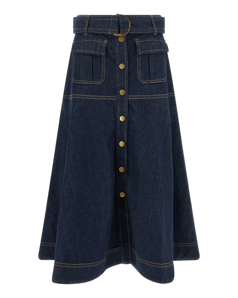 Zimmermann Midirock aus Denim - Blau Blau