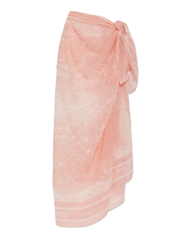 Balmain floral-print silk pareo - Rosa Rosa