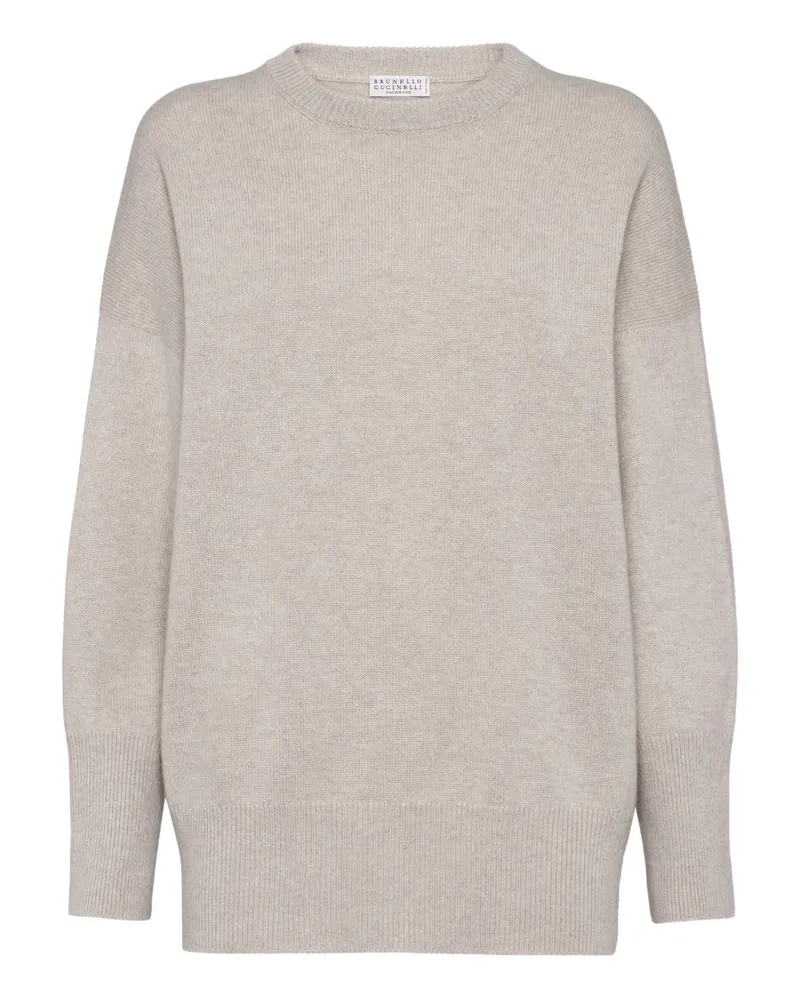Brunello Cucinelli Kaschmirpullover mit Monili-Kette - Nude Nude