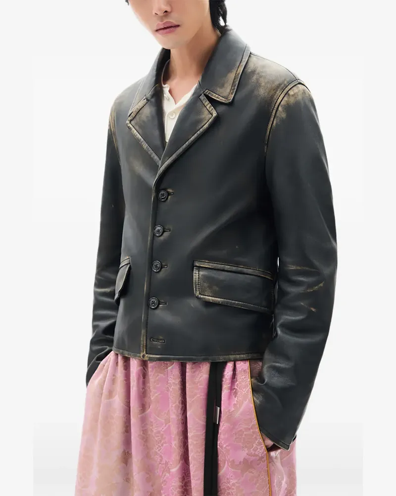 Ann Demeulemeester Malik leather jacket - Schwarz Schwarz