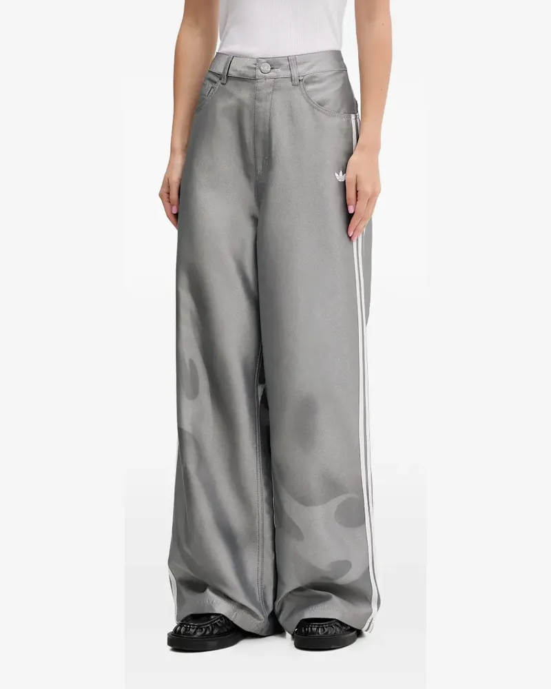 adidas stripe-detail jeans - Grau Grau