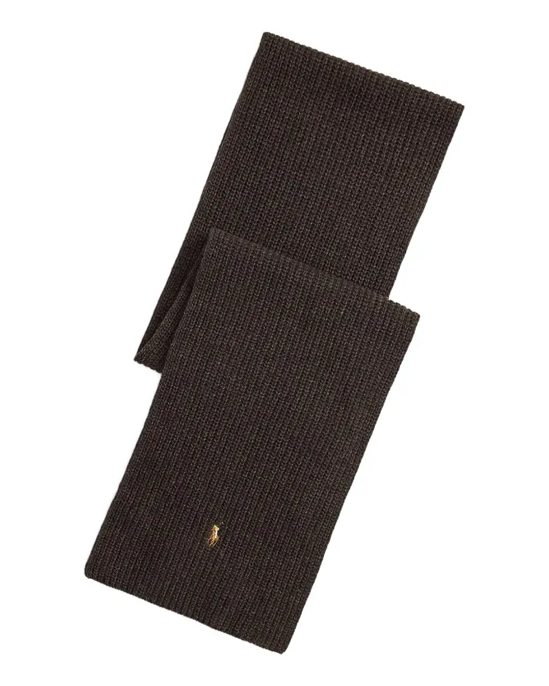 Ralph Lauren Polo Pony ribbed scarf - Braun Braun