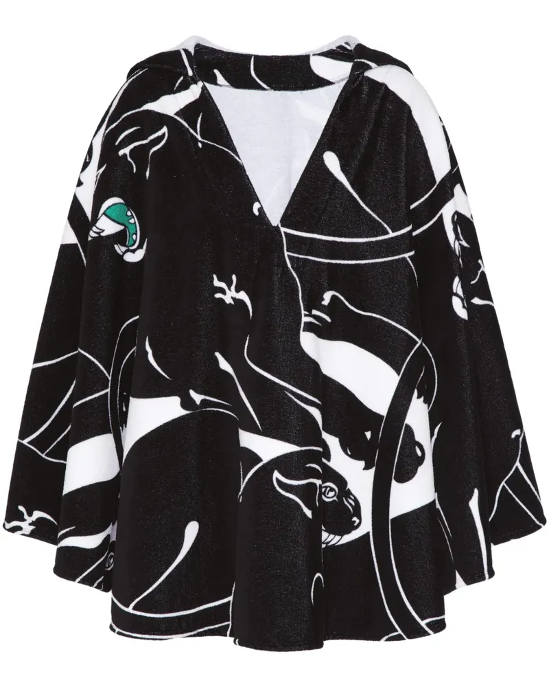 Valentino Garavani Panther Cape aus Frottee - Schwarz Schwarz