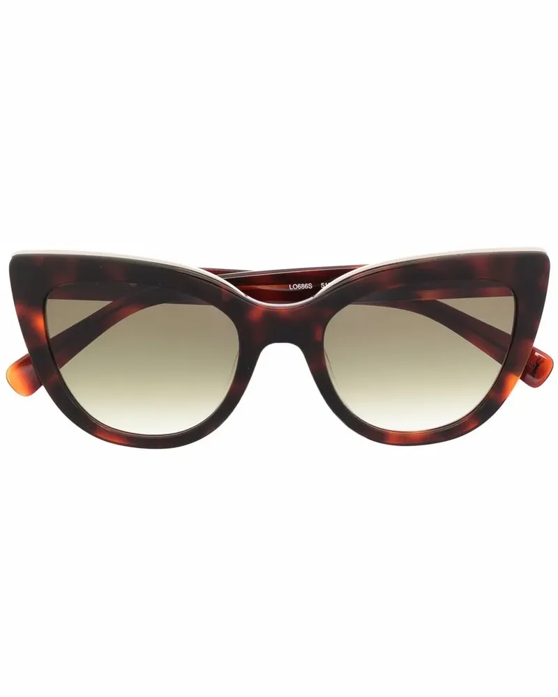 Longchamp Cat-Eye-Sonnenbrille in Schildpattoptik - Braun Braun