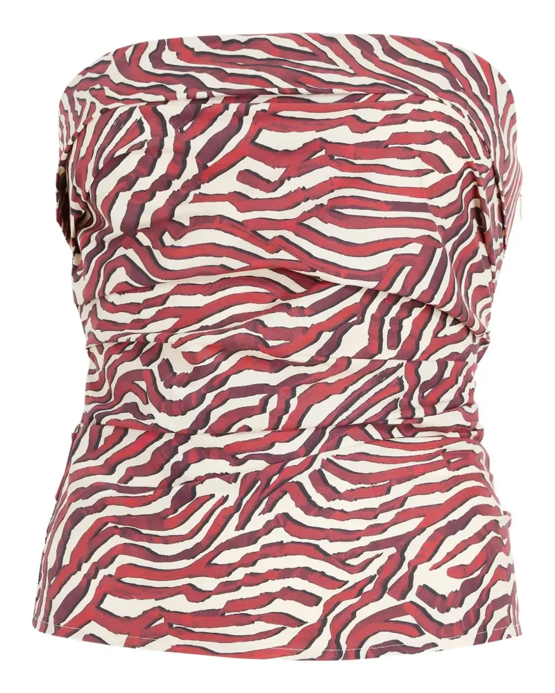 Proenza Schouler Schulterfreies Maisy Popeline-Top - Rot Rot