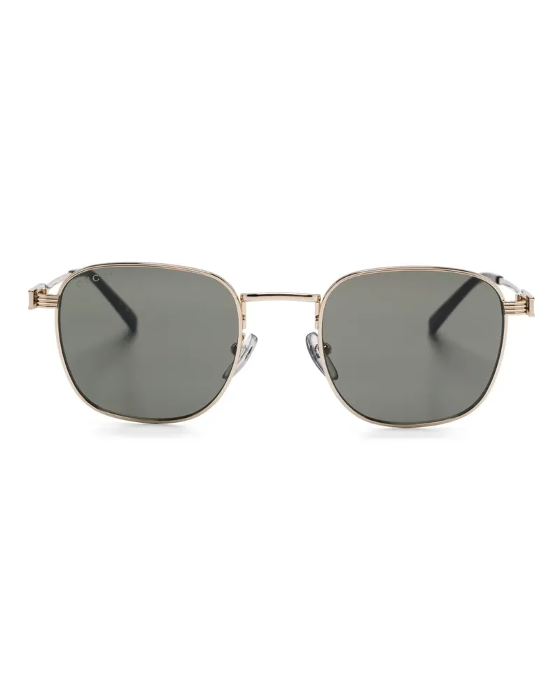 Gucci Sonnenbrille mit eckigem Gestell - Gold Gold