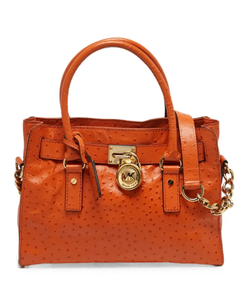 Michael Kors Hamilton ostrich-effect tote bag - Orange Orange