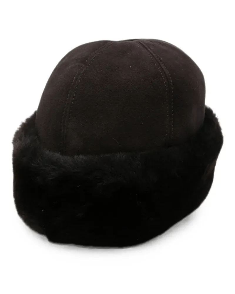 Liska Hut aus Wildleder mit Shearling-Besatz - Braun Braun